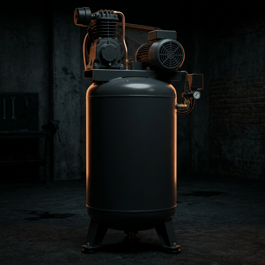 Vertical stationary air compressor