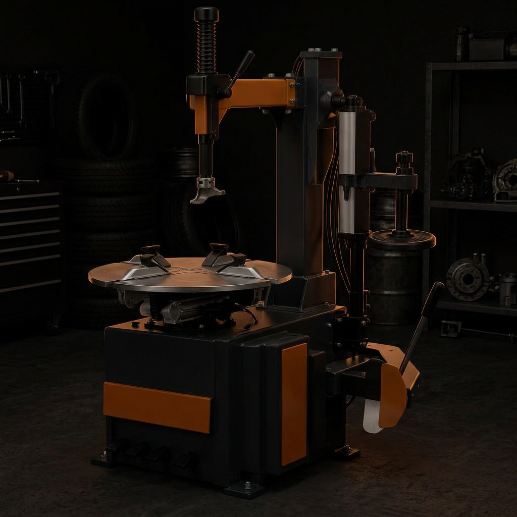 Tire changer with turntable